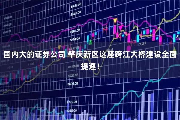 国内大的证券公司 肇庆新区这座跨江大桥建设全面提速！