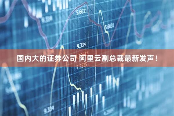 国内大的证券公司 阿里云副总裁最新发声！