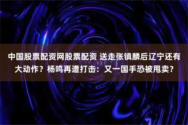 中国股票配资网股票配资 送走张镇麟后辽宁还有大动作？杨鸣再遭打击：又一国手恐被甩卖？
