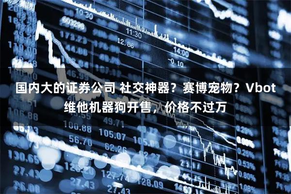 国内大的证券公司 社交神器？赛博宠物？Vbot维他机器狗开售，价格不过万
